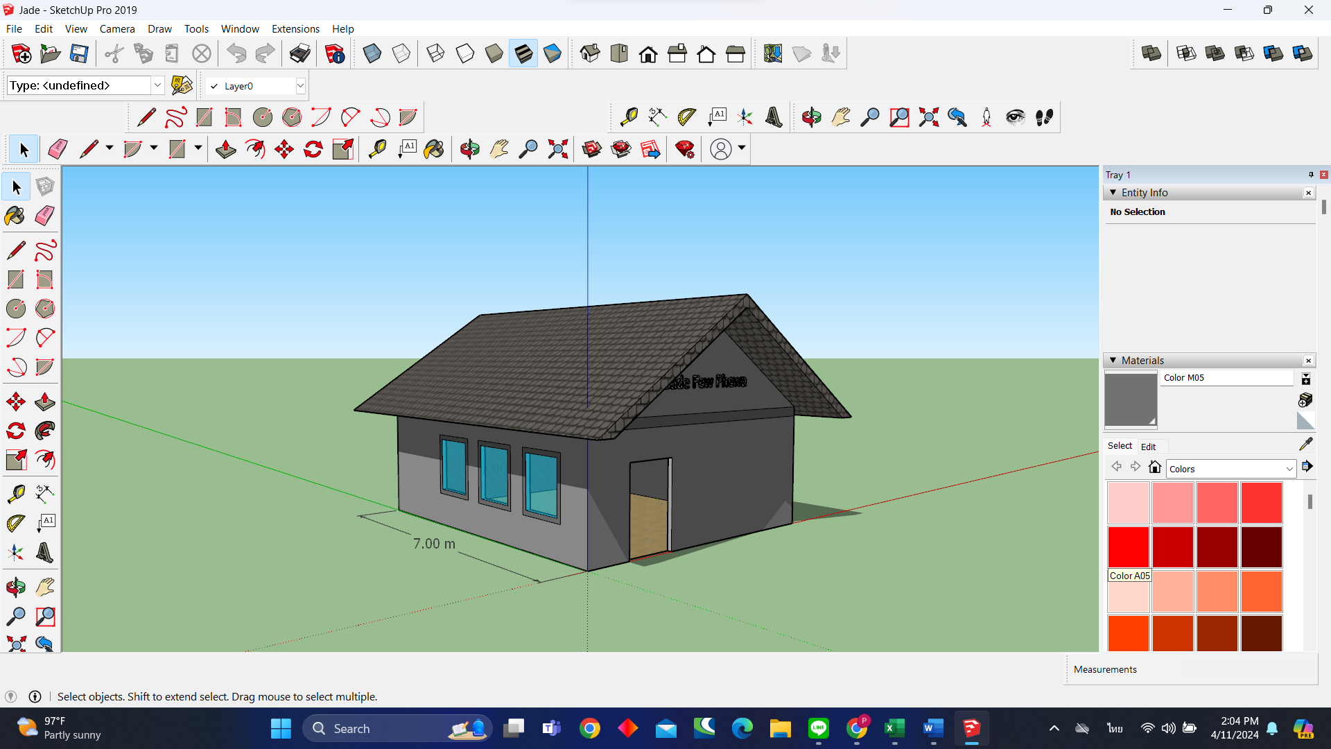 โครงการอบรมนิสิตหลักสูตรการเขียนแบบ 3D model ด้วยโปรแกรม SketchUp 
